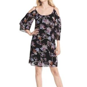 White House Black Market Midnight Vines Cold Shoulder Shift Dress